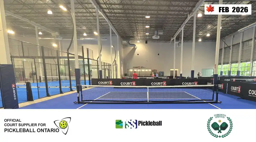Official Court Supplier for Pickleball Ontario at CourtX Oakville - Season 4 with Toronto United Pickleball Club branding