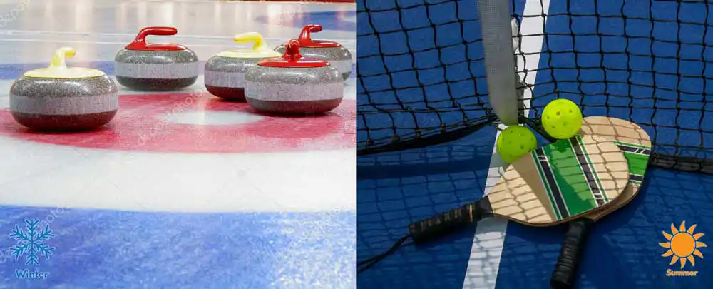 Curling during winter, Picklebal suring summer