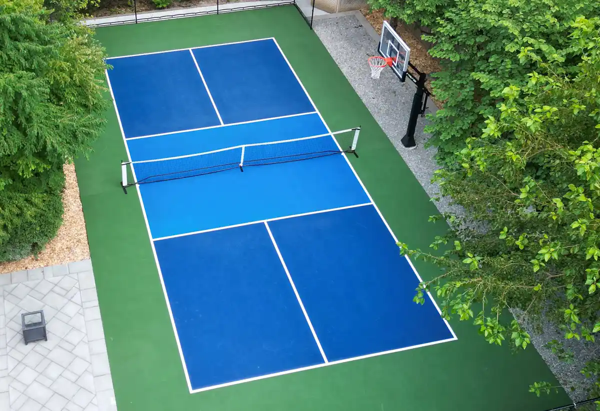 Custom backyard pickleball court installed by TSS Pickleball in North York, Ontario